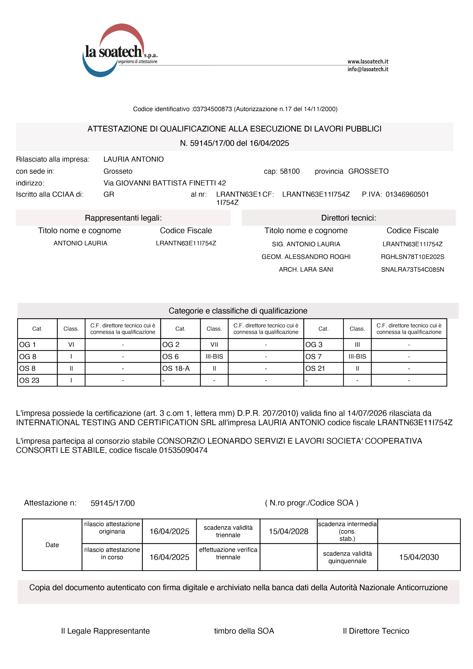 Attestazione SOA