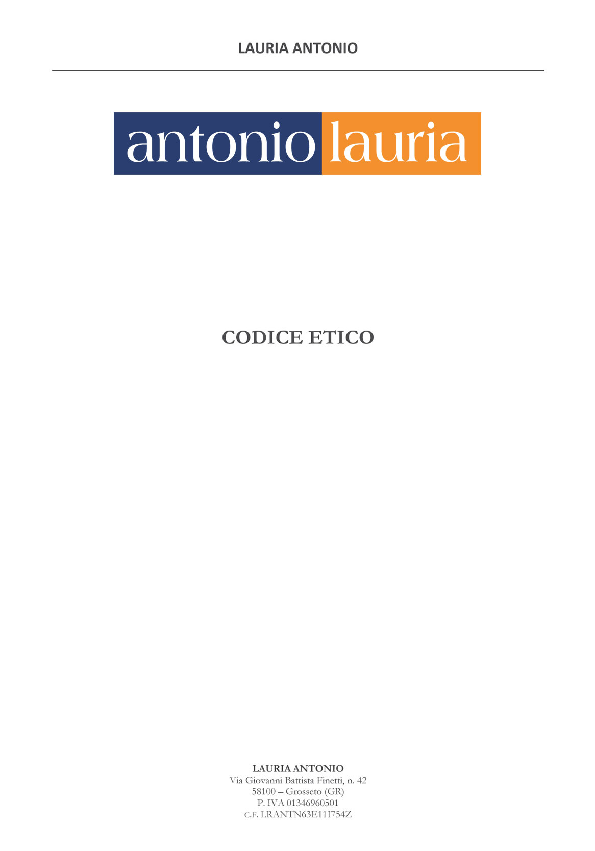 codice etico antonio lauria
